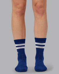 Heritage Crew Pilates Grip Socks - Midnight Blue | Thumbnail Index: 3