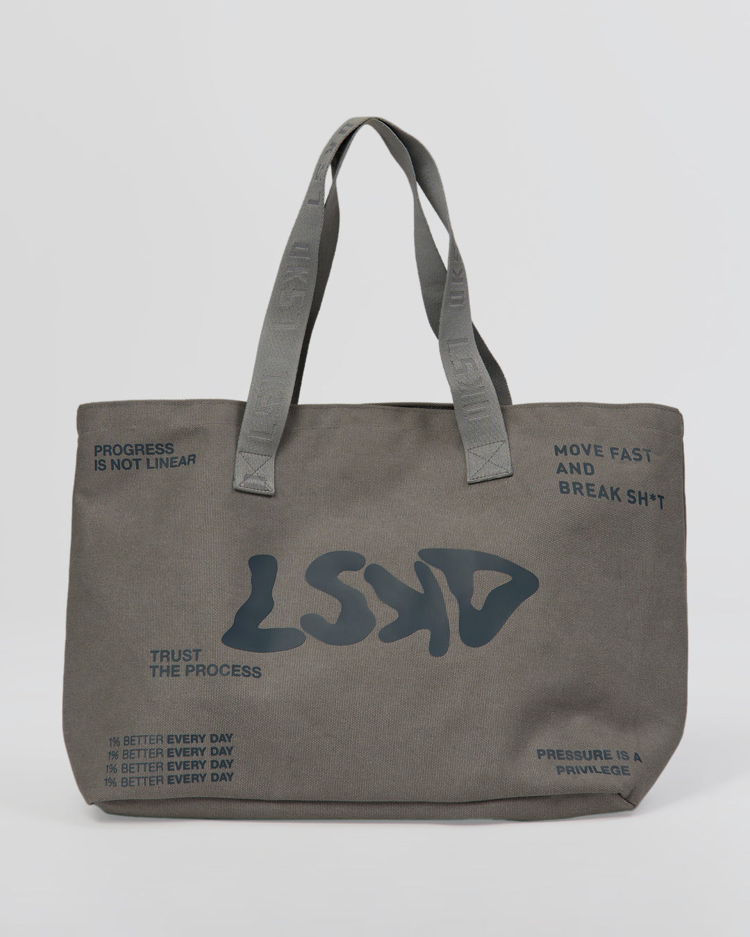 Hold It All Canvas Tote - Circular Grey-Values - view 7