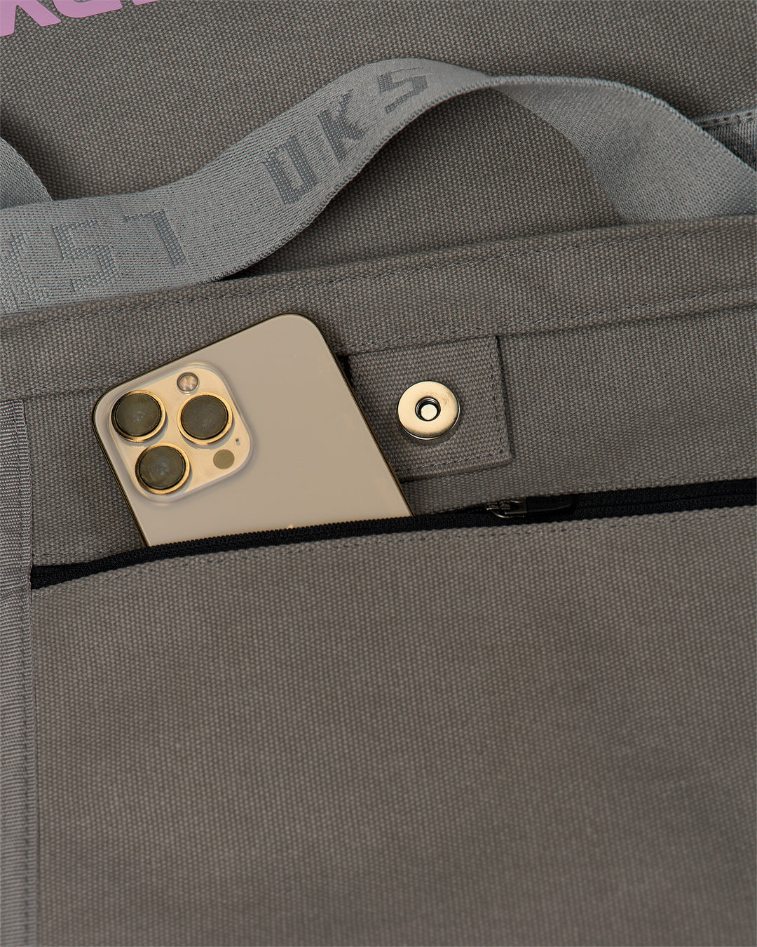 Hold It All Canvas Tote - Circular Grey-Values - view 3
