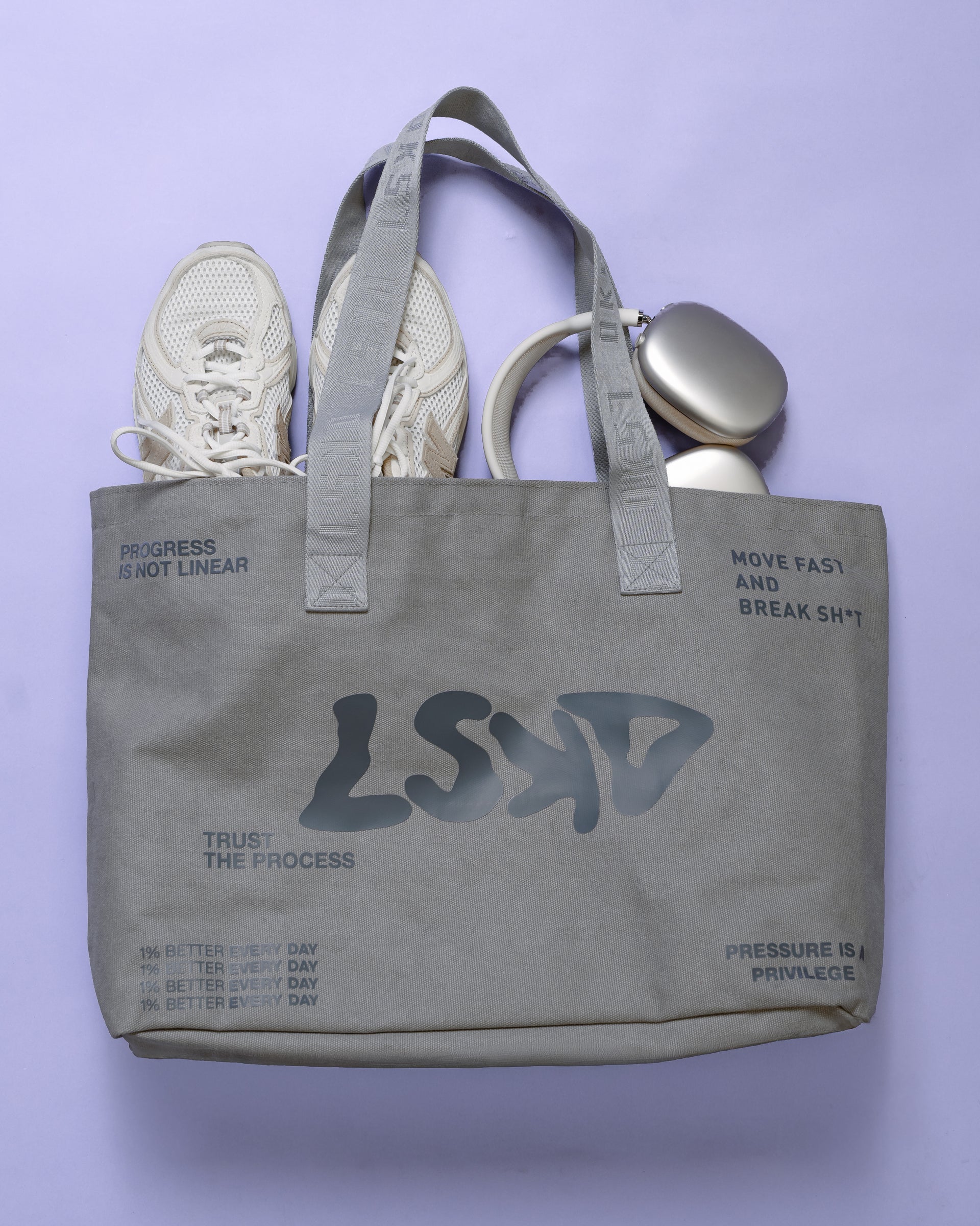 Hold It All Canvas Tote - Circular Grey-Values