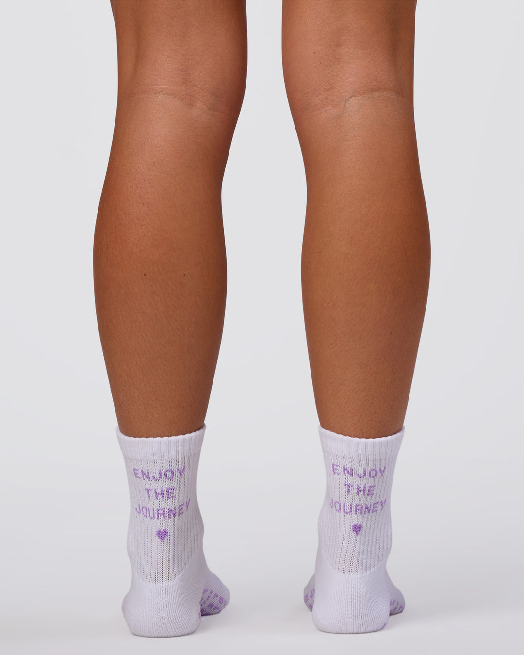 Journey Pilates Grip Socks - White-Pale Lilac - view 3