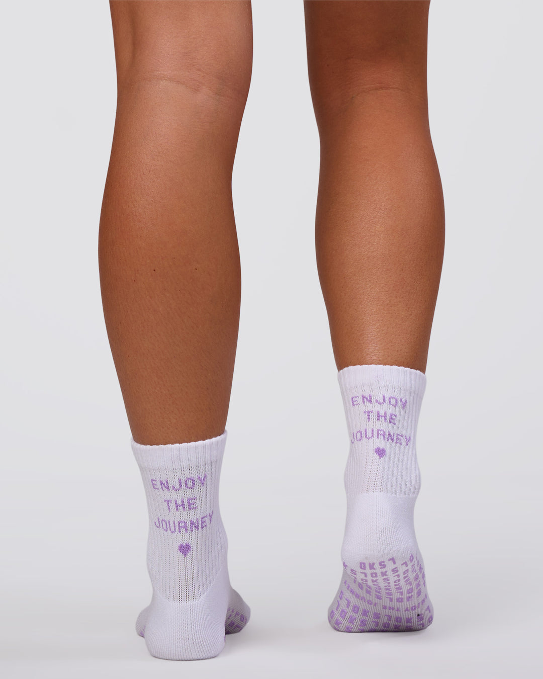 Journey Pilates Grip Socks - White-Pale Lilac - view 2