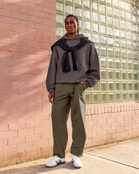 Man wearing AfterDark ZeroCrease Oversized Hoodie - Duskstone | Model:Victor | Size:L | Thumbnail Index: 2