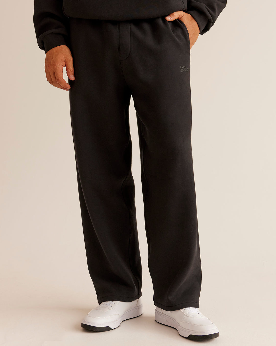 Man wearing AfterDark ZeroCrease Straight Leg Pant - Black | Model:Jackson | Size:L - view 2