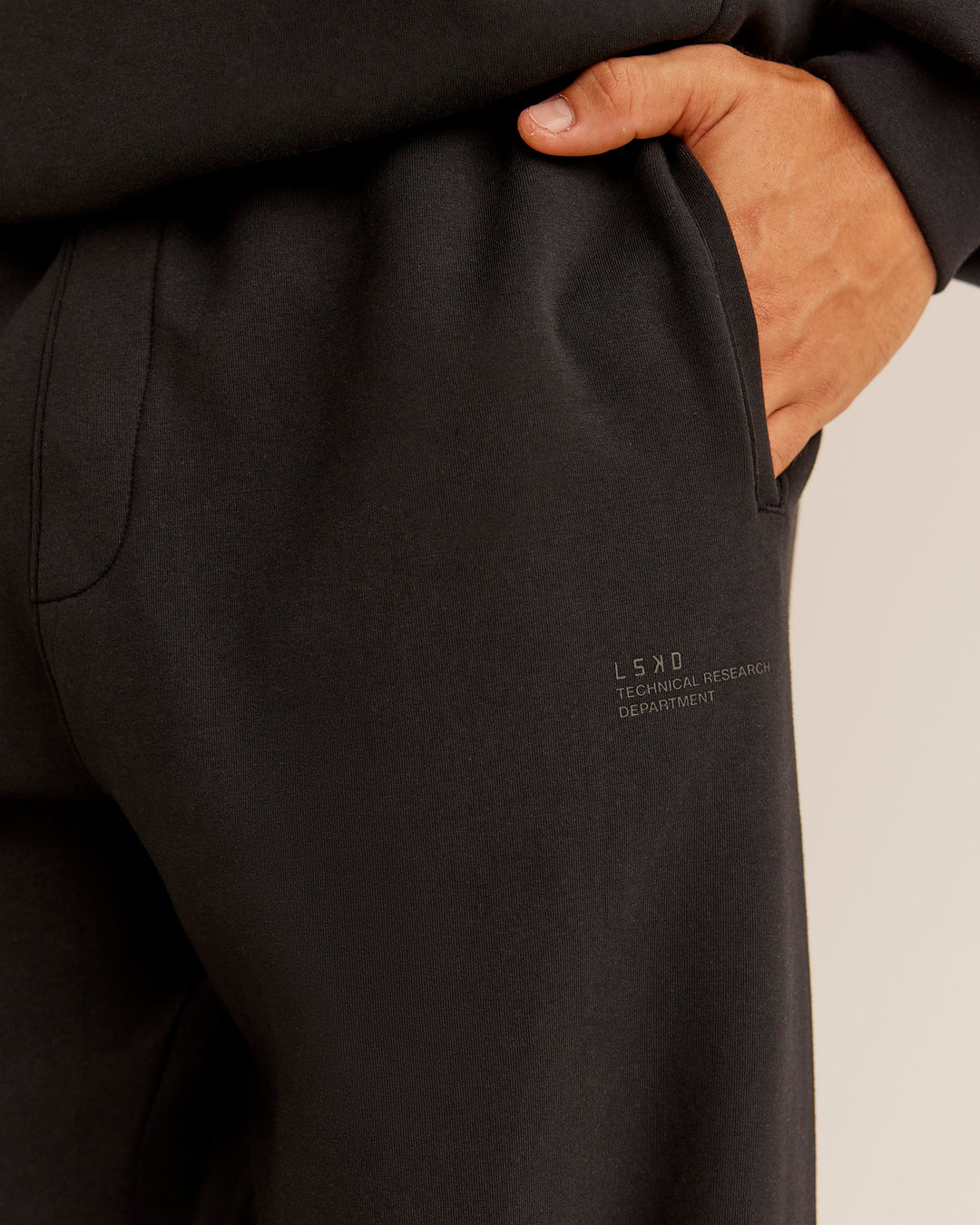 Man wearing AfterDark ZeroCrease Straight Leg Pant - Black | Model:Jackson | Size:L - view 3