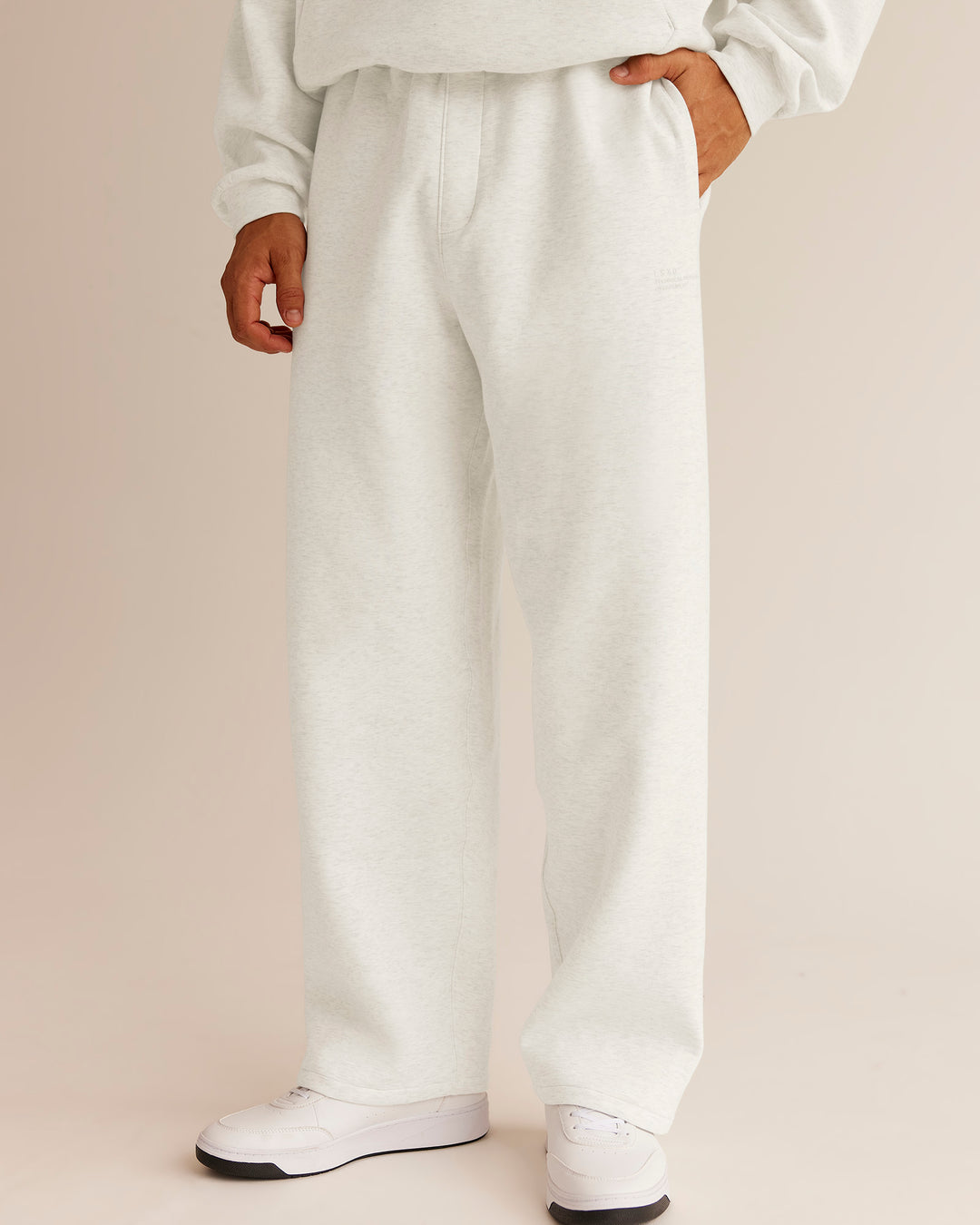 Man wearing AfterDark ZeroCrease Straight Leg Pant - Silver Marl | Model:Jackson | Size:L - view 5
