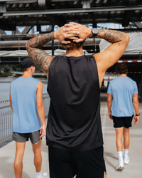 Man wearing AirTrack Muscle Tank - Black | Model:Zane | Size:L | Thumbnail Index: 1