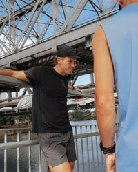 Man wearing AirTrack Tee - Black | Model:Kyal | Size:L | Thumbnail Index: 3