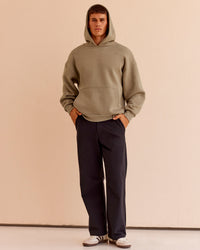 Man wearing Base Oversized Hoodie - Taupe Ash | Model:Jackson | Size:L | Thumbnail Index: 2