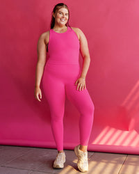 Woman wearing Flow Performance Tank 2.0 - Ultra Pink | Size:L | Thumbnail Index: 4
