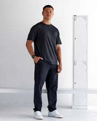 Man wearing Forever EffortlessTech Tee - Black | Model:Nikola | Size:L | Thumbnail Index: 0
