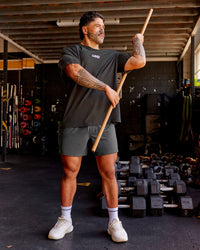 Man wearing Functional Training 5" Short - Dark Storm | Model:Hiko | Size:L | Thumbnail Index: 3