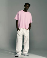 Man wearing Memory in Motion Heavyweight Boxed Tee - Marshmallow Washed | Model:Okello | Size:L | Thumbnail Index: 4