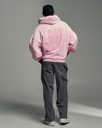 Man wearing Memory In Motion Ultra Heavyweight Washed Hoodie - Marshmallow Washed | Model:Okello | Size:L | Thumbnail Index: 14