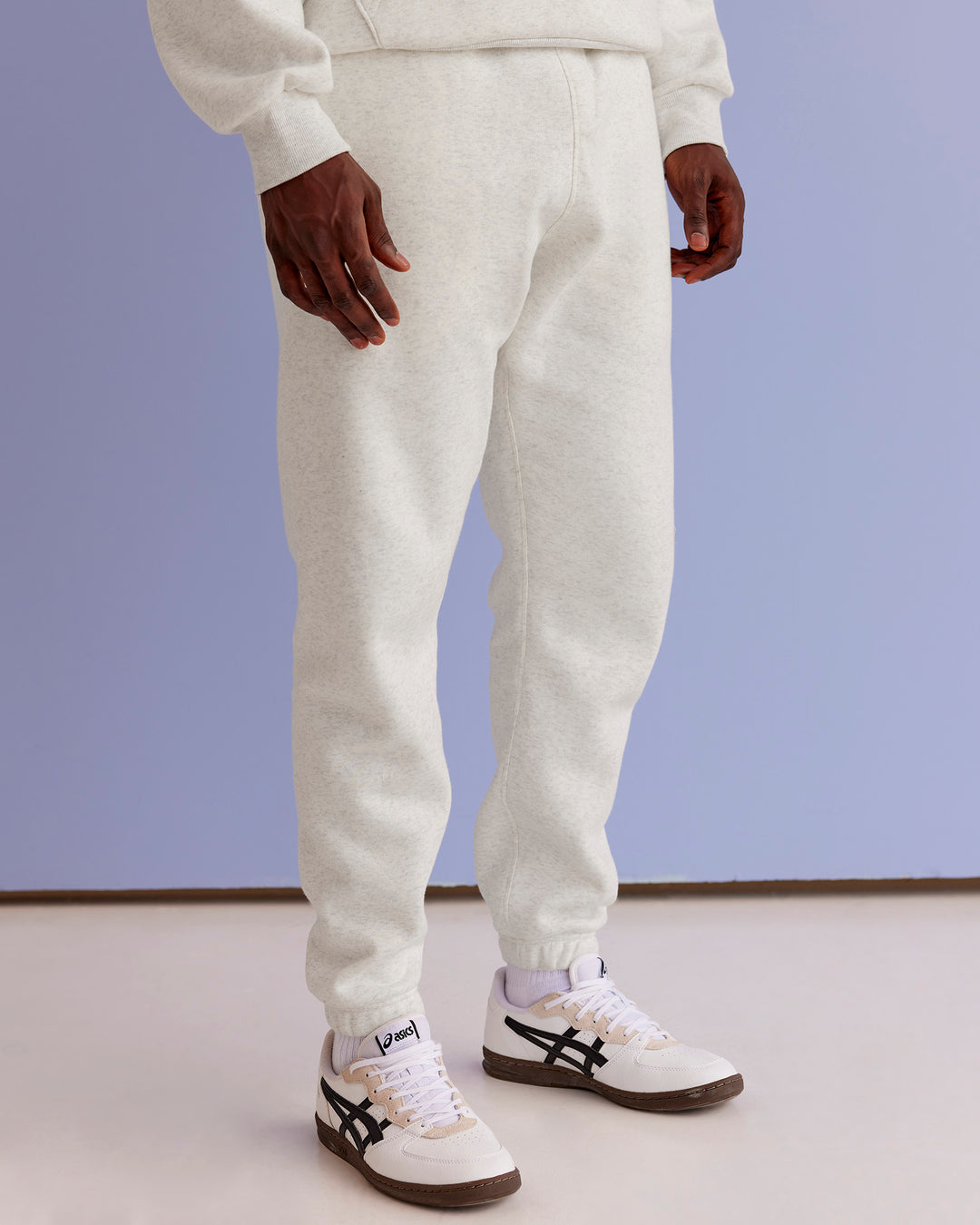 Man wearing MVP Cuffed Track Pant - Silver Marl | Model:Paabio | Size:L - view 1