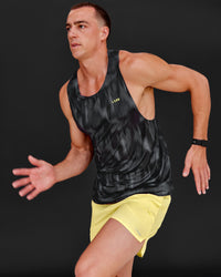 Man wearing Race Day Tank - Lunar Glow-Yellow Fizz | Model:Conor | Size:L | Thumbnail Index: 3