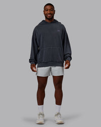 Man wearing 1% Better Value Series Oversized Hoodie - Black-Violet Ray | Model:Sam | Size:L | Thumbnail Index: 10