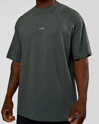 Man wearing Abstract Haze FLXCotton Tee - Carbon Green-Cantaloupe | Model:Sam | Size:L | Thumbnail Index: 6