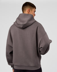 Man wearing AfterDark ZeroCrease Oversized Hoodie - Duskstone | Model:Jackson | Size:L | Thumbnail Index: 5