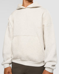 Man wearing AfterDark ZeroCrease Oversized Hoodie - Silver Marl | Model:Jackson |Size:L | Thumbnail Index: 10