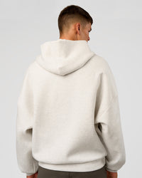 Man wearing AfterDark ZeroCrease Oversized Hoodie - Silver Marl | Model:Jackson |Size:L | Thumbnail Index: 6