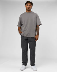 Man wearing AfterDark ZeroCrease Oversized Tee - Storm Front | Model:Xav | Size:L | Thumbnail Index: 9