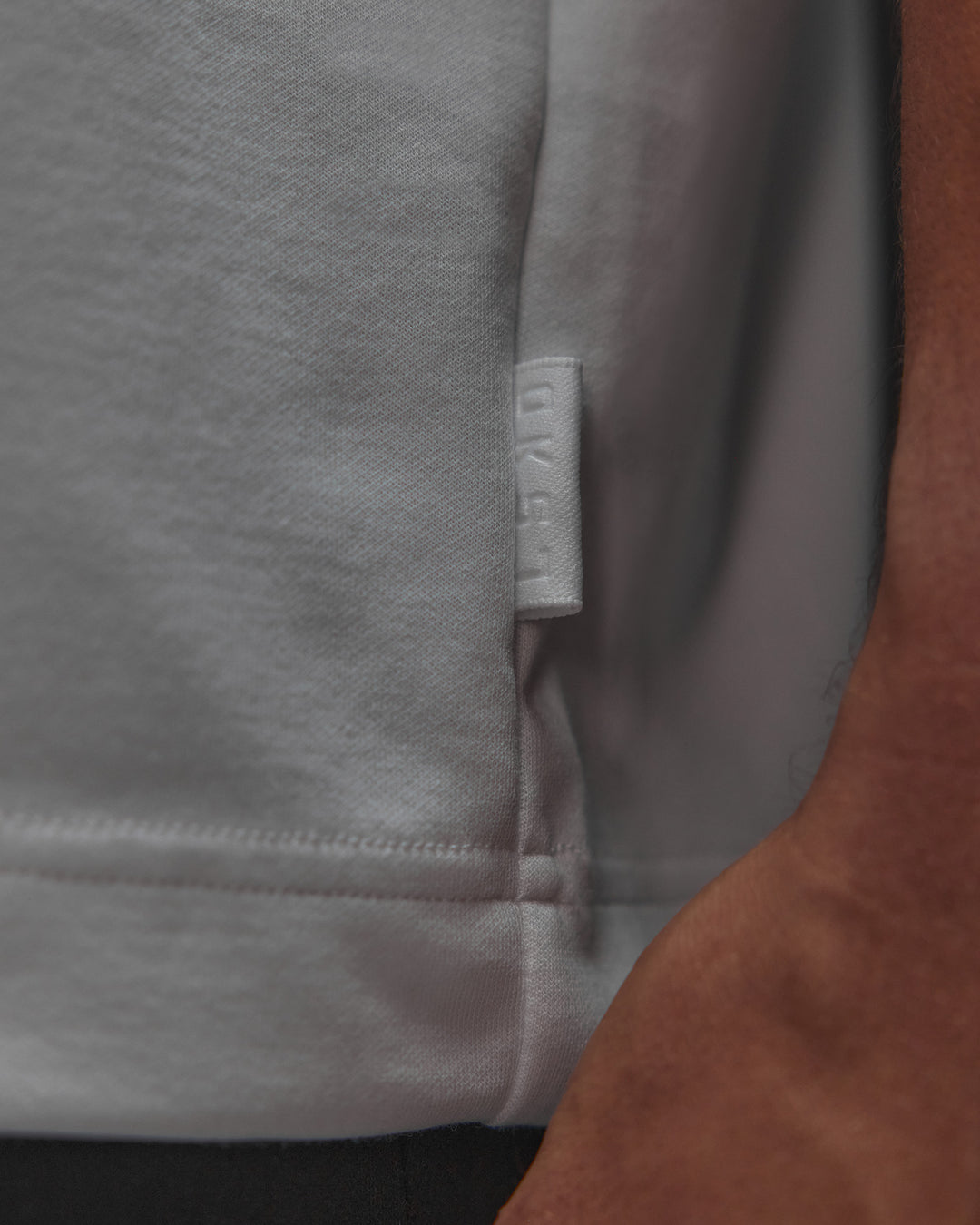 Man wearing AfterDark ZeroCrease Oversized Tee - White | Model:Jackson | Size:L - view 11