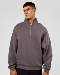 Man wearing AfterDark ZeroCrease Quarter Zip - Duskstone | Model:Jackson | Size:L | Thumbnail Index: 10