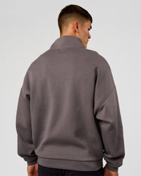 Man wearing AfterDark ZeroCrease Quarter Zip - Duskstone | Model:Jackson | Size:L | Thumbnail Index: 5