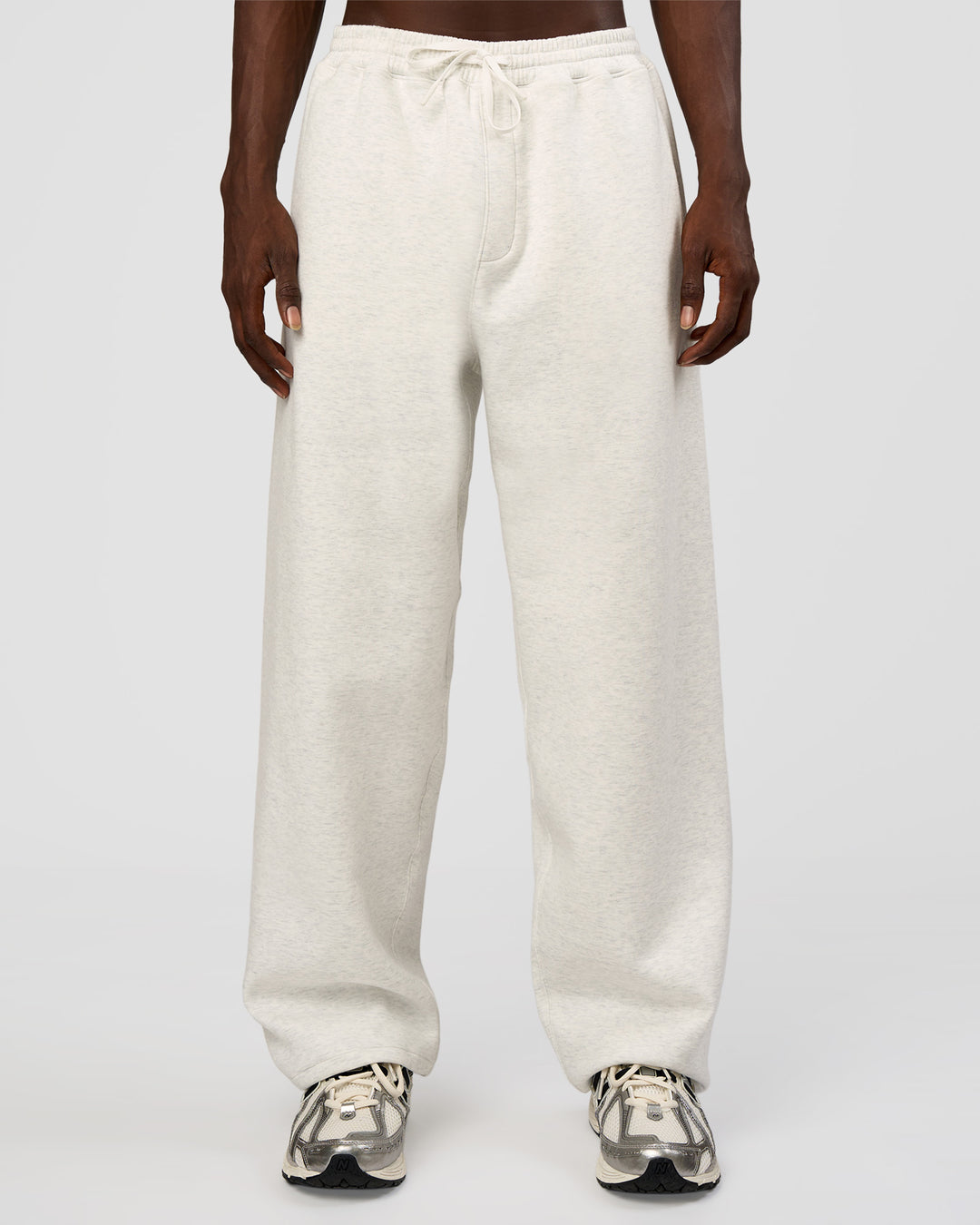 Man wearing AfterDark ZeroCrease Straight Leg Pant - Silver Marl | Model:Okello | Size:L - view 6