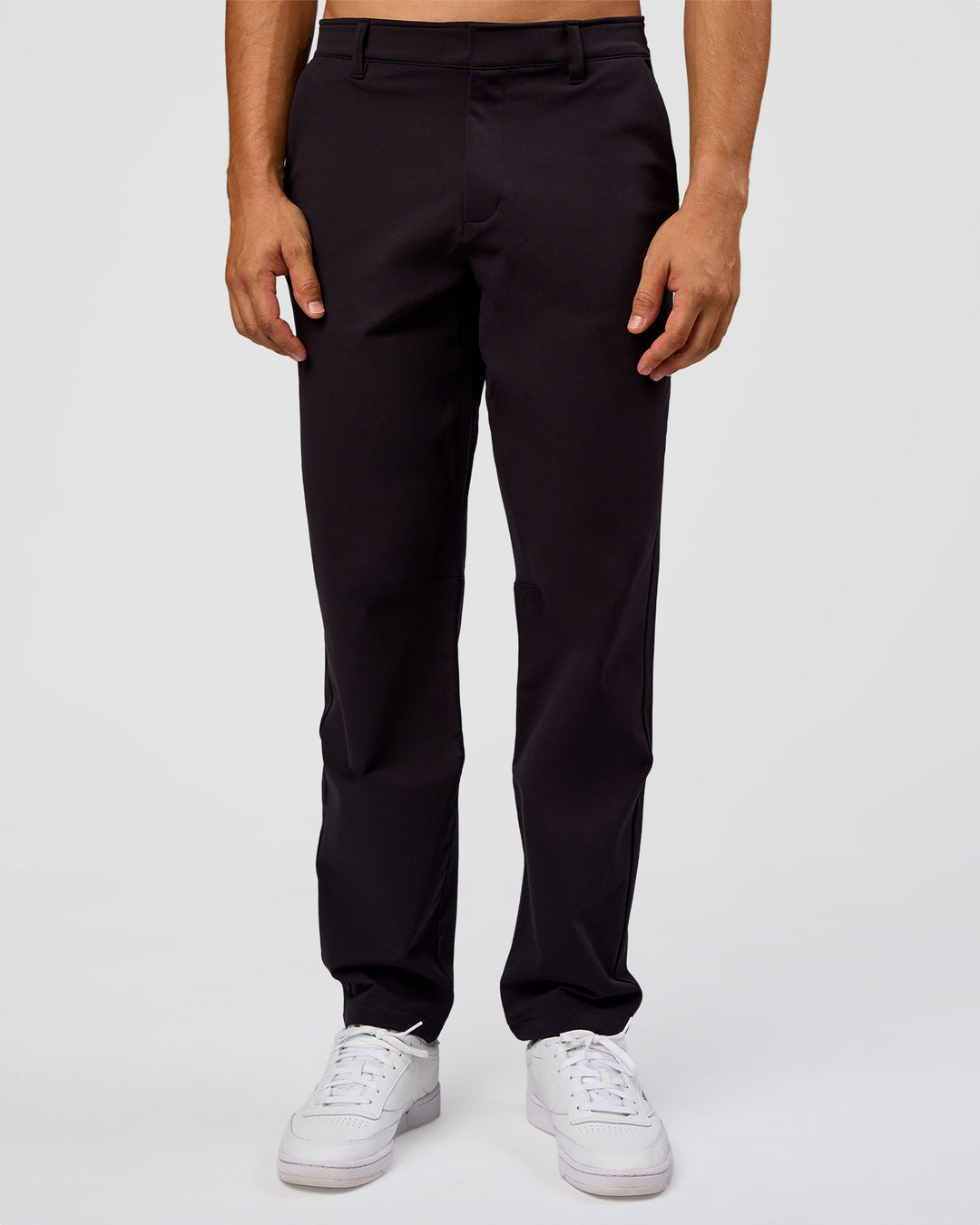 Man wearing All Day ZeroCrease™  Regular Pant - Black | Model:Jackson | Size:34 - view 1