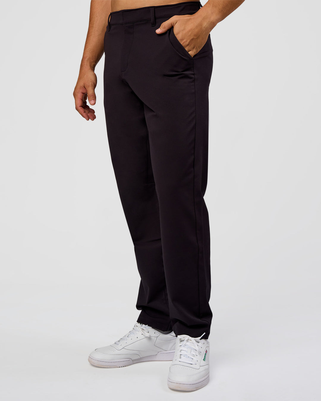Man wearing All Day ZeroCrease™  Regular Pant - Black | Model:Jackson | Size:34 - view 9