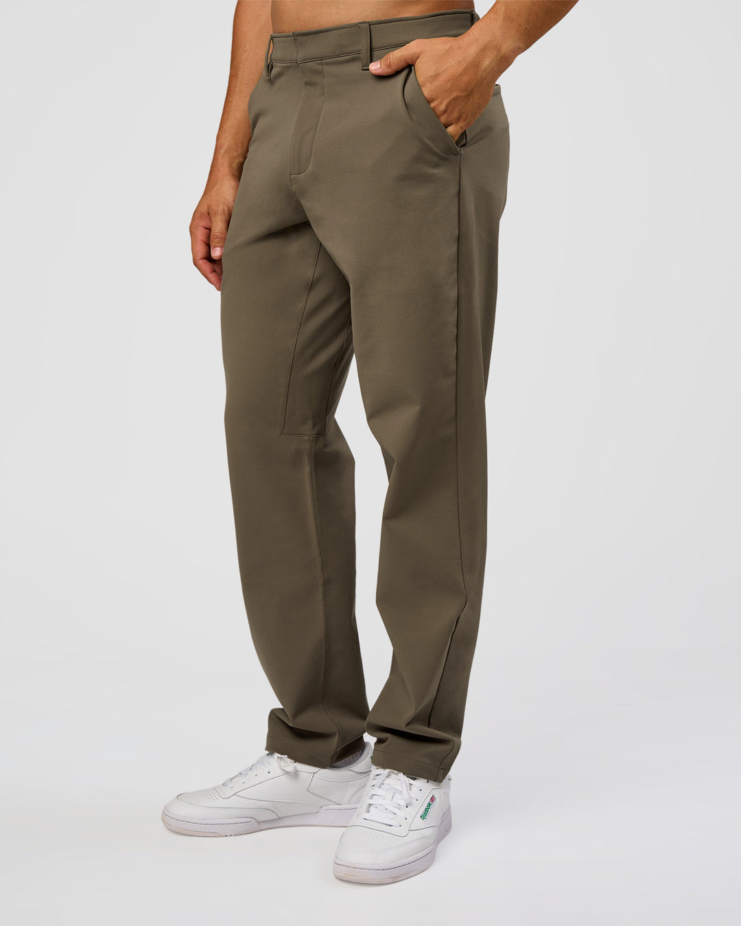 Woman wearing All Day ZeroCrease™  Regular Pant - Walnut Grey | Model:Jackson | Size:34 - view 3