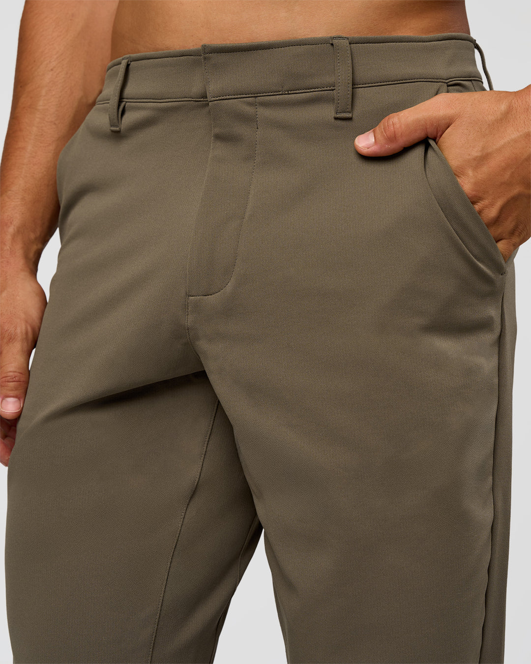 Woman wearing All Day ZeroCrease™  Regular Pant - Walnut Grey | Model:Jackson | Size:34 - view 7