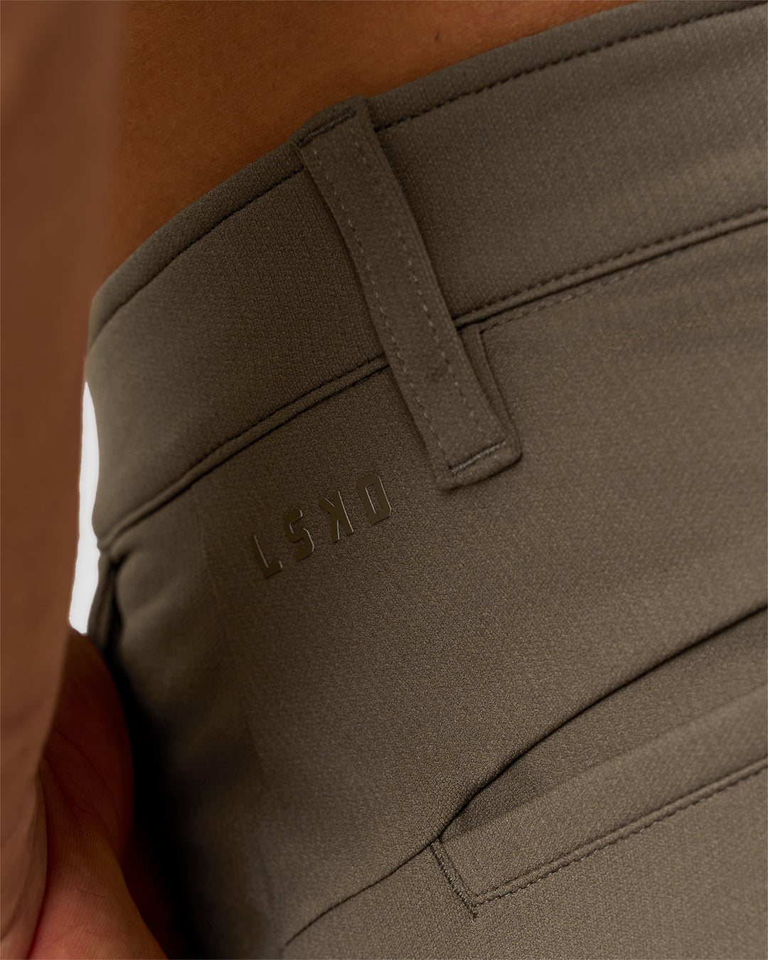 Woman wearing All Day ZeroCrease™  Regular Pant - Walnut Grey | Model:Jackson | Size:34 - view 4