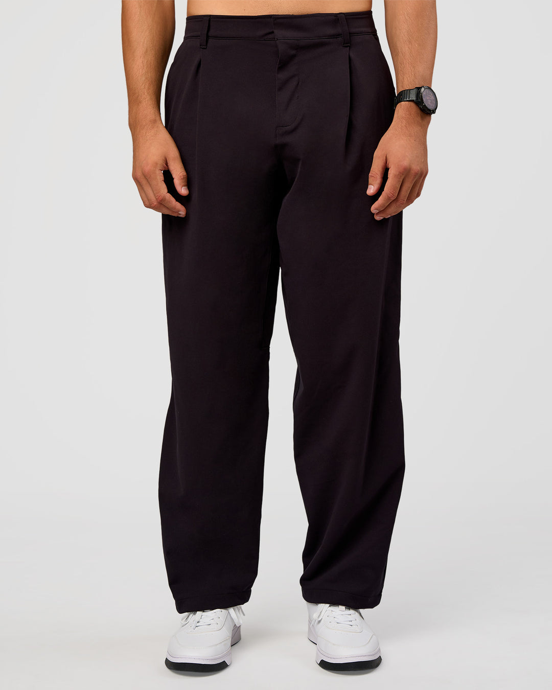 Man wearing All Day ZeroCrease™ Wide Leg Pant - Black | Model:Liam | Size:34 - view 5