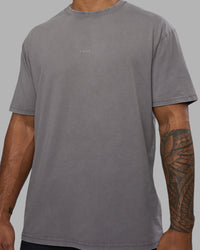 Man wearing Base FLXCotton Tee Oversized - Storm Front Washed | Model:Xav | Size:L | Thumbnail Index: 3