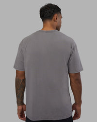 Man wearing Base FLXCotton Tee Oversized - Storm Front Washed | Model:Xav | Size:L | Thumbnail Index: 4