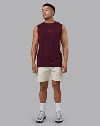 Man wearing Base FLXCotton Tank - Cherry Lacquer | Model:Kaelyb | Size:L | Thumbnail Index: 4