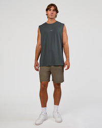 Man wearing Base FLXCotton Tank - Dark Slate | Model:Marcus | Size:L | Thumbnail Index: 2