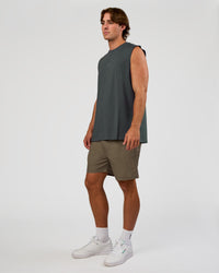 Man wearing Base FLXCotton Tank - Dark Slate | Model:Marcus | Size:L | Thumbnail Index: 4