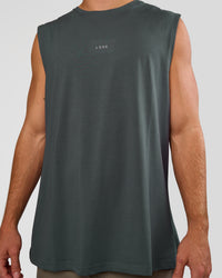 Man wearing Base FLXCotton Tank - Dark Slate | Model:Marcus | Size:L | Thumbnail Index: 3