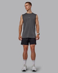 Man wearing Base FLXCotton Tank - Dark Storm | Thumbnail Index: 4