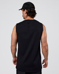 Man wearing Base FLXCotton Tank Regular Fit +2cm - Black | Model:Adam | Size:L | Thumbnail Index: 2