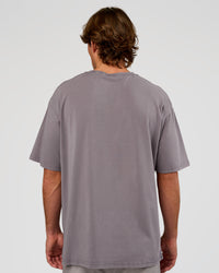 Man wearing Base FLXCotton Tee Oversized - Duskstone Washed | Model:Marcus | Size:L | Thumbnail Index: 2