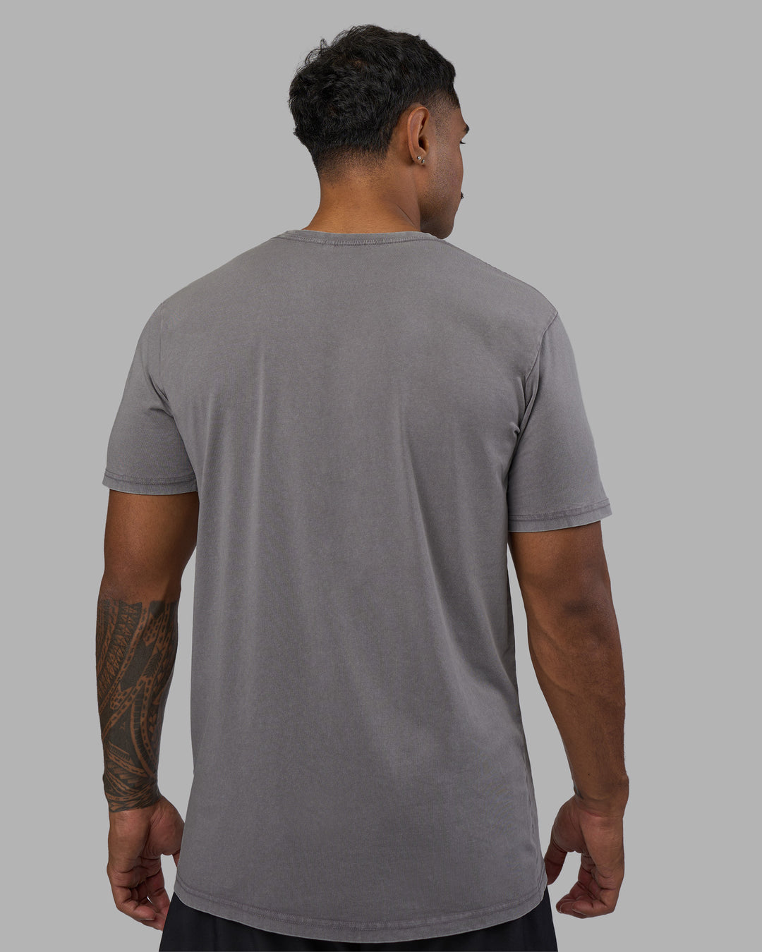 Man wearing Base FLXCotton Tee - Storm Front Washed | Model:Xav | Size:L - view 3