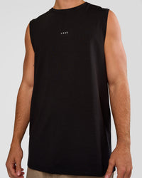 Man wearing Base Heavyweight FLXCotton Tank Regular Fit +2cm - Black | Model:Marcus | Size:L | Thumbnail Index: 5