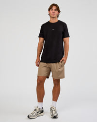 Man wearing Base Heavyweight FLXCotton Tee Regular Fit +2cm - Black | Model:Marcus | Size:L | Thumbnail Index: 4