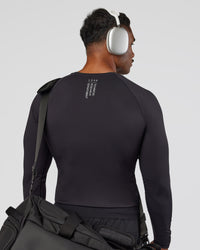 Man wearing BaseTech Long Sleeve Tee - Black | Model:Xav | Size:L | Thumbnail Index: 3