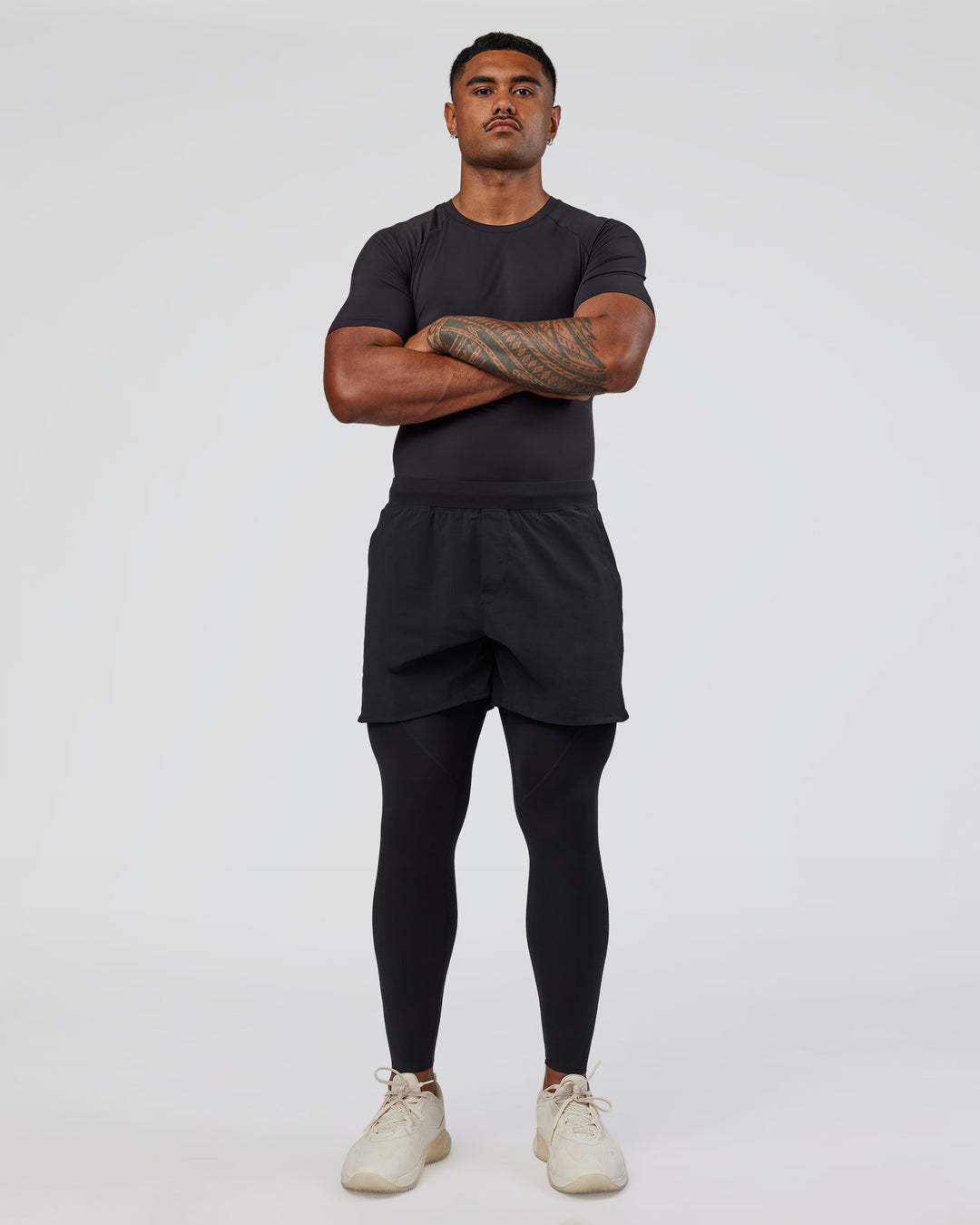 Man wearing BaseTech Tee - Black | Model:Xav | Size:L - view 2